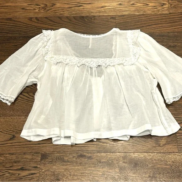 Free People Luna White Lace Sheer Blouse - Picture 7 of 12